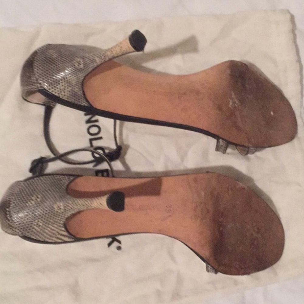 Manolo Blahnik Python Strapped Heels - image 5